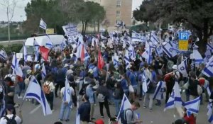 Manifestation devant le Parlement israélien conte la réforme judiciaire