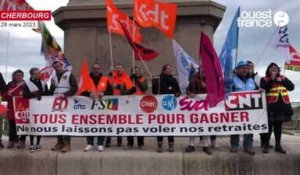 VIDÉO. Réforme des retraites : à Cherbourg, l'intersyndicale annonce de nouvelles actions