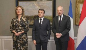 La Haye : le président français Emmanuel Macron rencontre les leaders parlementaires néerlandais