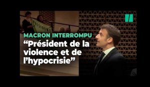 À La Haye, Macron interrompu par des manifestants