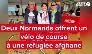 VIDÉO. Deux Normands offrent un vélo de course à une réfugiée afghane