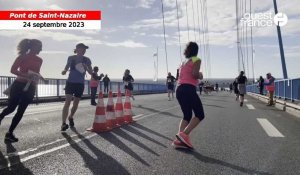 VIDÉO. Des centaines de coureurs domptent le pont de Saint-Nazaire pour les 5e Foulées du pont 