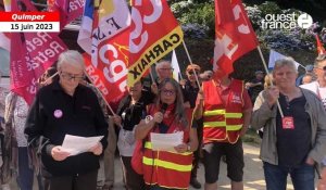 VIDÉO. À Quimper, environ 100 manifestants réclament de meilleures retraites 