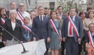 Agression de L'Haÿ-les-Roses: Darmanin au rassemblement devant la mairie de Reims