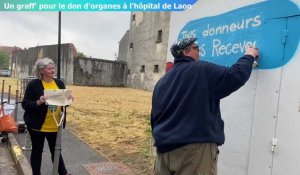 Un graff' pour le don d'organes à l'hôpital de Laon