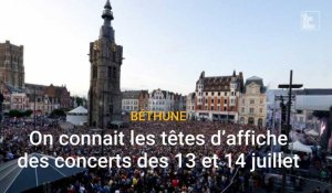 Béthune : On connaît désormais les têtes d'affiche des concerts du 13 et 14 juillet