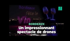 À la Fête du vin à Bordeaux, un impressionnant spectacle de drones a illuminé le ciel