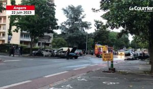 VIDÉO. Plusieurs véhicules en feu à Angers après une collision : un homme interpellé
