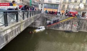 VIDÉO. Un bateau coule dans le centre de Rennes, les pompiers tentent de contenir la pollution