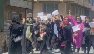 Manifestation d'Afghanes contre l'éventuelle reconnaissance internationale du pouvoir taliban