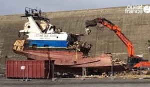 VIDÉO. La déconstruction de navires de pêche a repris au port de Lorient