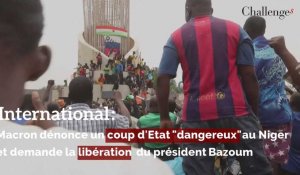  International: Emmanuel Macron dénonce un coup d'Etat "dangereux" au Niger et demande la libération du président Bazoum 