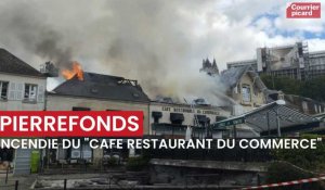 Incendie du cafe-restaurant du Commerce à Pierrefonds