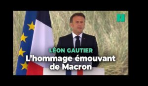 À Ouistreham, Emmanuel Macron rend hommage à Léon Gautier, « le dernier des premiers »