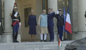 Emmanuel Macron accueille Narendra Modi à l'Elysée