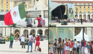 Lisbonne: les pèlerins se promènent dans la ville alors que le Pape François arrive