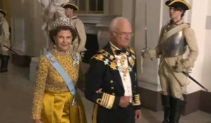Jubilé d'or du roi de Suède : images de la procession à Stockholm avant le banquet
