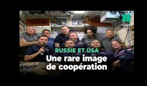 Espace : dans la Station spatiale internationale, deux Russes et une Américaine arrivent ensemble
