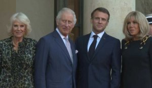 Le roi Charles III et la reine Camilla reçus à l'Élysée par Emmanuel Macron