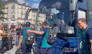 VIDÉO. Coupe du monde de rugby : les équipes d'Irlande et des îles Tonga sont arrivées à Nantes 