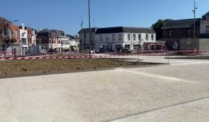 Bruay-la-Buissière : devant le lycée Carnot, les travaux de la place Leclerc se terminent