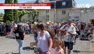 VIDÉO. Au festival d’Ukulélé 2023 de Saint-Denis-d’Anjou : une parade sous le soleil