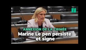 Marine Le Pen nie toujours toute annexion illégale de la Crimée par la Russie