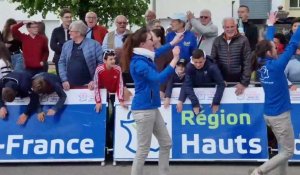 Arrivée des coureurs cyclistes pour la première étape des 4 Jours de Dunkerque à Abbeville
