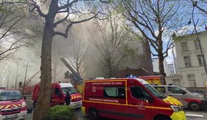 Lille : le quartier Vauban dans une épaisse fumée avec l’incendie d’un bâtiment de la Catho