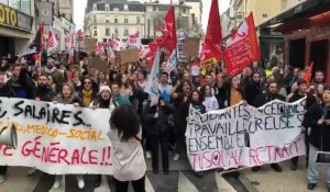 VIDEO. Grève du 6 avril :  les manifestants s'ambiancent au Mans 