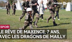 Maxence, 7 ans, a réalisé son rêve avec les Dragons de Mailly-le-Camp