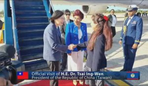 La présidente de Taïwan arrive au Belize pour une visite officielle