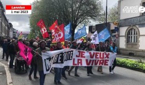 VIDÉO. Manifestation du 1er-Mai. À Lannion, une mobilisation massive contre la réforme des retraites