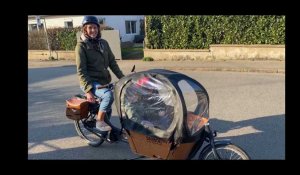 VIDÉO. A Vannes, Julie Thomas, mère de deux enfants, raconte son quotidien à vélo cargo 