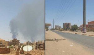 Combats au Soudan: rues désertes et fumée à Khartoum