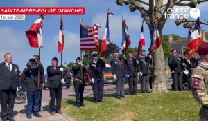 79e D-Day : cimetières provisoires et hommage à l'ancien maire lors des premières cérémonies de Sainte-Mère-Église