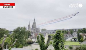 VIDÉO. 79e D-Day. La patrouille de France survole la cathédrale de Bayeux… à deux reprises 