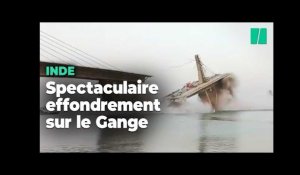 En Inde, la chute spectaculaire d’un pont en construction sur le Gange