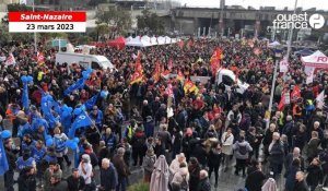 VIDÉO. Réforme des retraites : la masse des manifestants va s‘élancer à Saint-Nazaire