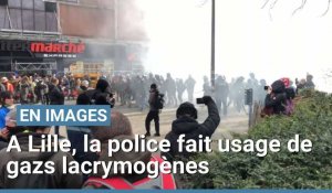 Les forces de l'ordre envoient des gaz lacrymogènes sur les manifestants à Lille