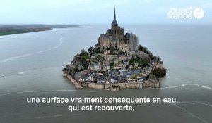 VIDÉO. La baie du Mont Saint-Michel lors de la grande marée du 23 mars 2023