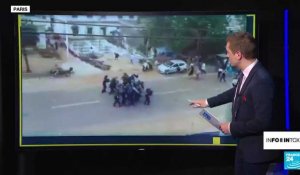 D'où vient cette vidéo de policiers chassés par la foule ?