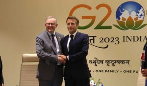 Macron rencontre le Premier ministre australien lors du G20 en Inde