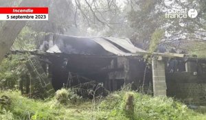 VIDÉO. Le hangar d’une maison entièrement détruit par un incendie à Souleuvre-en-Bocage