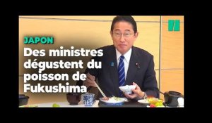 Pour rassurer, le Premier ministre japonais s’affiche dégustant du "délicieux" poisson de Fukushima