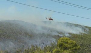 Des hélicoptères continuent de combattre des feux de forêt en banlieue d'Athènes
