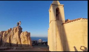 La statue de Notre-Dame de la Serra a retrouvé son rocher 