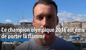 Le champion olympique 2016 Denis Gargaud Chanut ému de porter la flamme olympique à Marseille