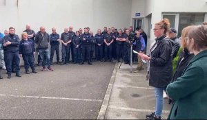 Attaque du fourgon: discours et minute de silence devant 200 agents à la prison de Longuenesse