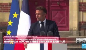 80 ans du Débarquement : Emmanuel Macron rend hommage aux victimes civiles à Saint-Lô